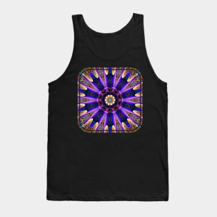 Bright Purple Pink and Blue Kaleidoscope Mandala Design Tank Top